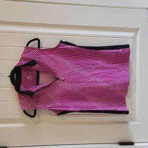 Tail brand, medium, pink/white with black trim sport tank.